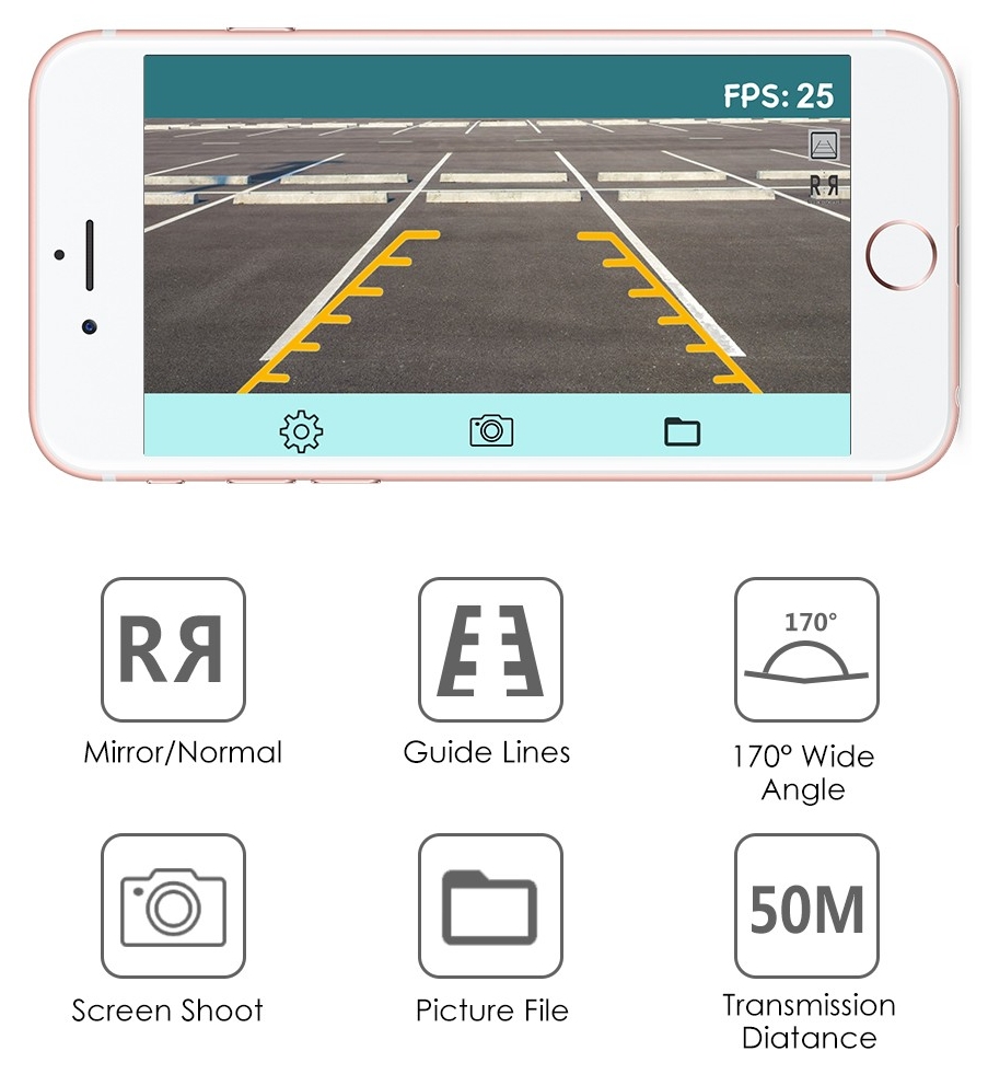 бежична паркинг камера за мобилну апликацију за аутомобиле