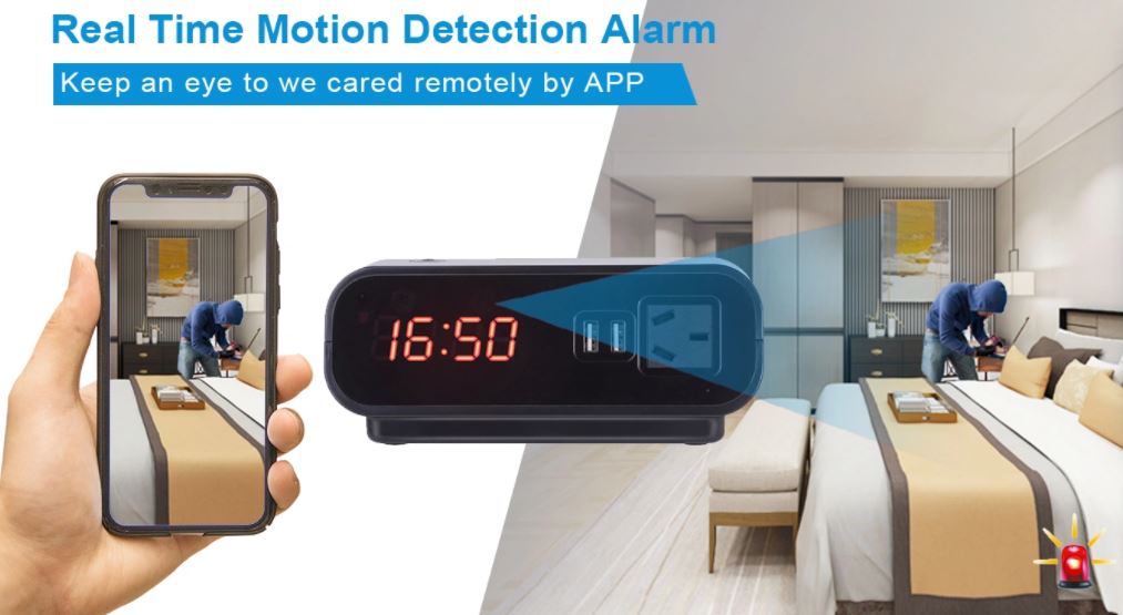 дигитални будилник са камером - функција детекције покрета